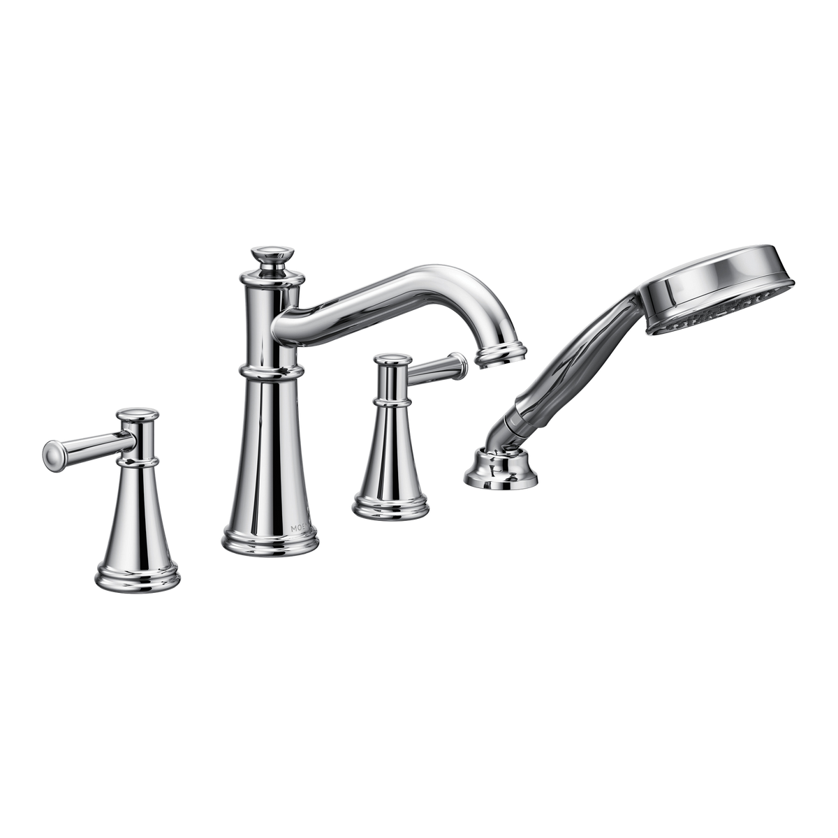 Moen Belfield Two-Handle Diverter Roman Tub Faucet With Hand Shower T9024 in Chrome (T9024)