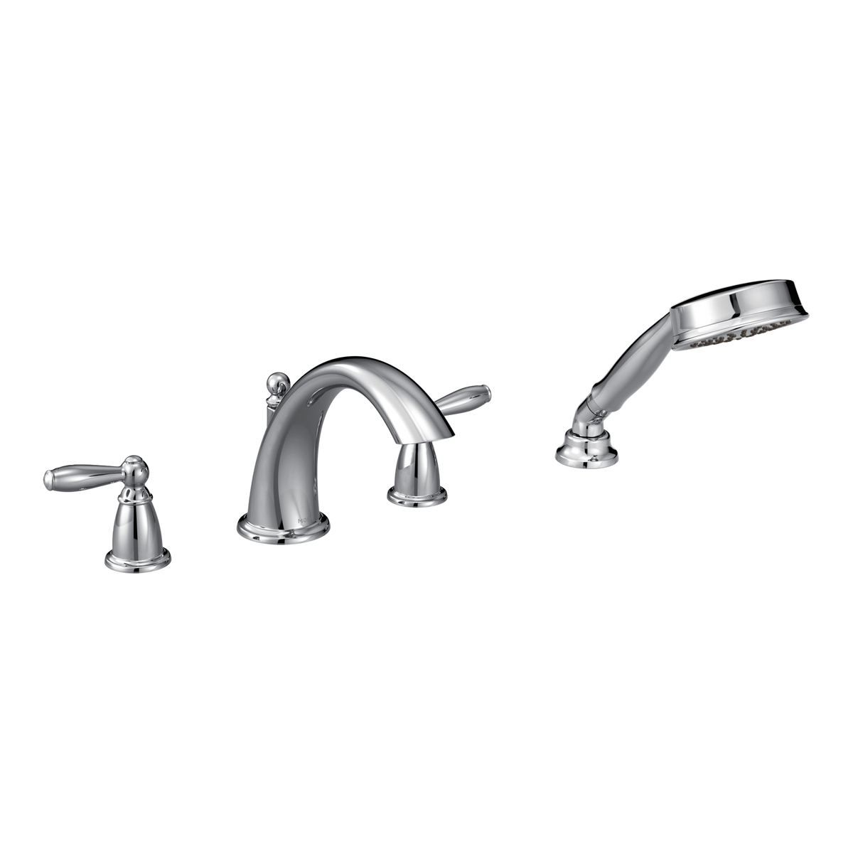 Moen Brantford Two-Handle Low-Arc Roman Tub Faucet With Hand Shower T924 in Chrome (T924)