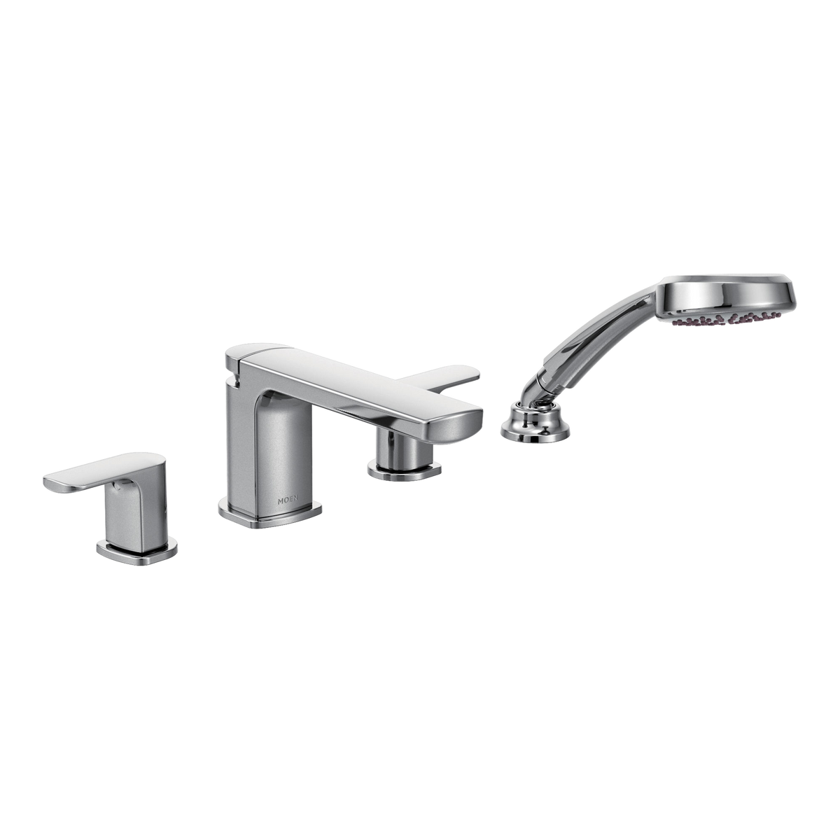 Moen Rizon Two-Handle Low-Arc Roman Tub Faucet With Hand Shower T936 in Chrome (T936)