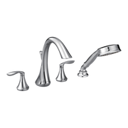Moen Eva Two-Handle High-Arc Roman Tub Faucet With Hand Shower T944 in Chrome (T944)
