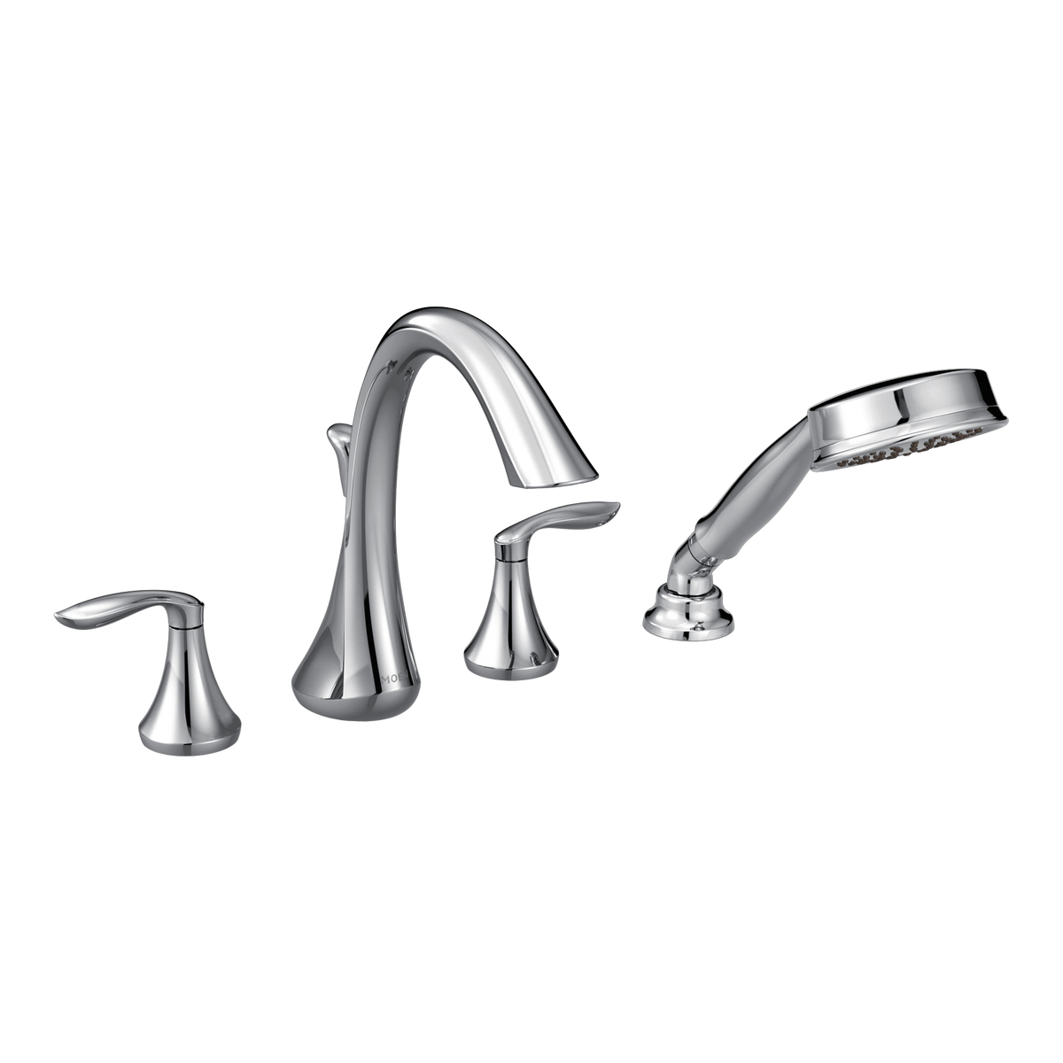 Moen Eva Two-Handle High-Arc Roman Tub Faucet With Hand Shower T944 in Chrome (T944)