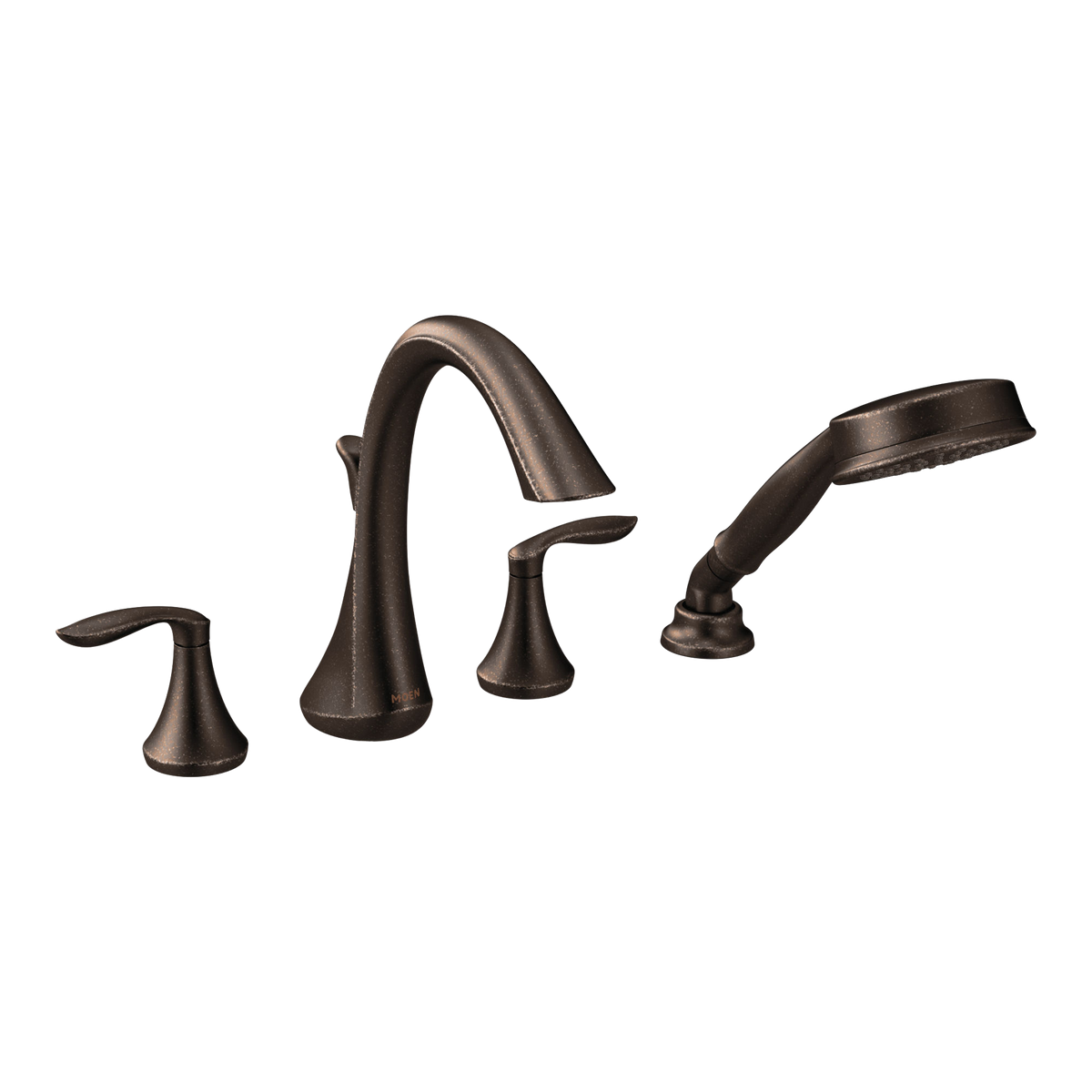 Moen Eva Two-Handle High-Arc Roman Tub Faucet With Hand Shower T944 in Oil Rubbed Bronze (T944ORB)