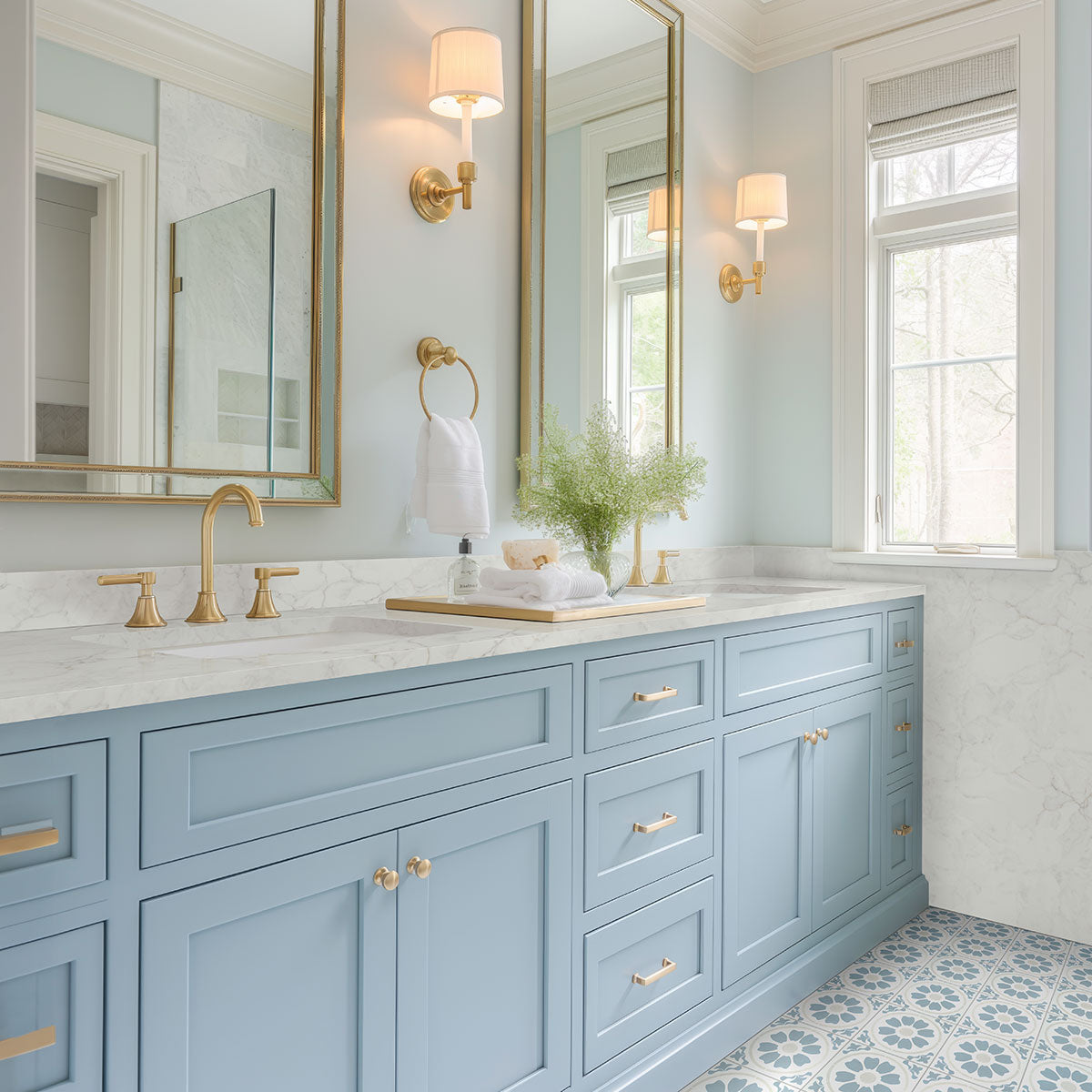 MSI Kenzzi Tamensa 8 x 8 Matte Porcelain tile (NTAM8X8) – MSI room scene (bathroom)