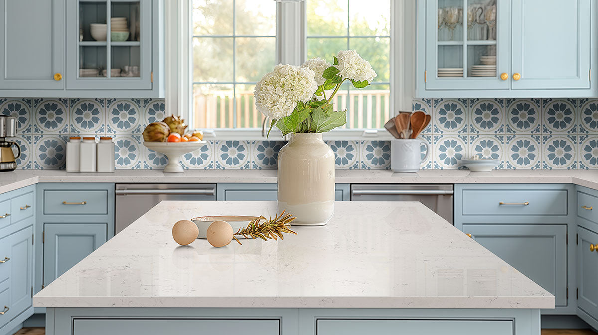MSI Kenzzi Tamensa 8 x 8 Matte Porcelain tile (NTAM8X8) – MSI room scene (kitchen)