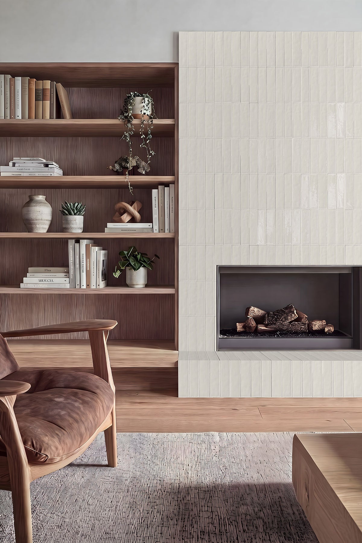 MSI Terranello Ivory 4 x 4 Glossy Ceramic tile (NTERIVO4X4G) – MSI room scene (living room)