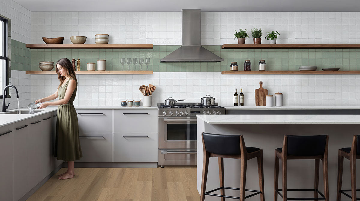 MSI Terranello Pearl 4 x 4 Glossy Ceramic tile (NTERPEA4X4G) – MSI room scene (kitchen)