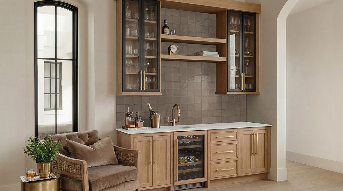MSI Terranello Umber 4 x 4 Glossy Ceramic tile (NTERUMB4X4G) – MSI room scene (kitchen)