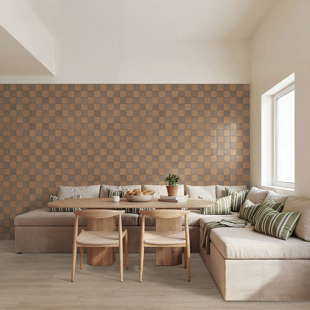 MSI Terranello Umber 4 x 4 Glossy Ceramic tile (NTERUMB4X4G) – MSI room scene (living room)