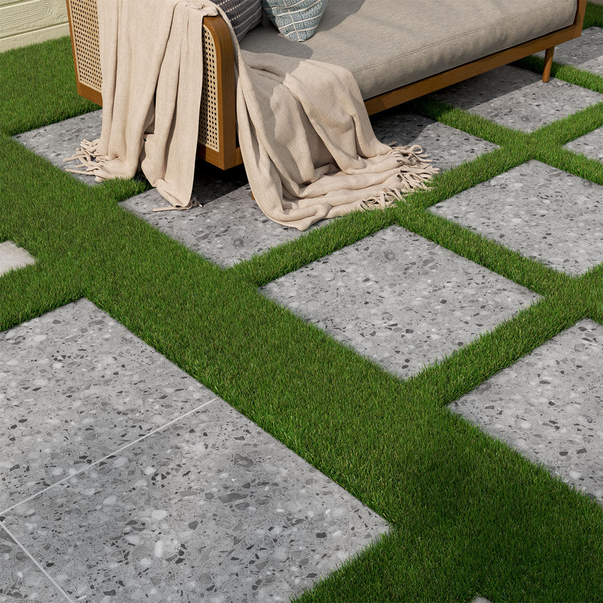 MSI Terrazo Gris 13 x 24 Matte Porcelain pool coping (LCOPNTERGRI1324) – MSI room scene