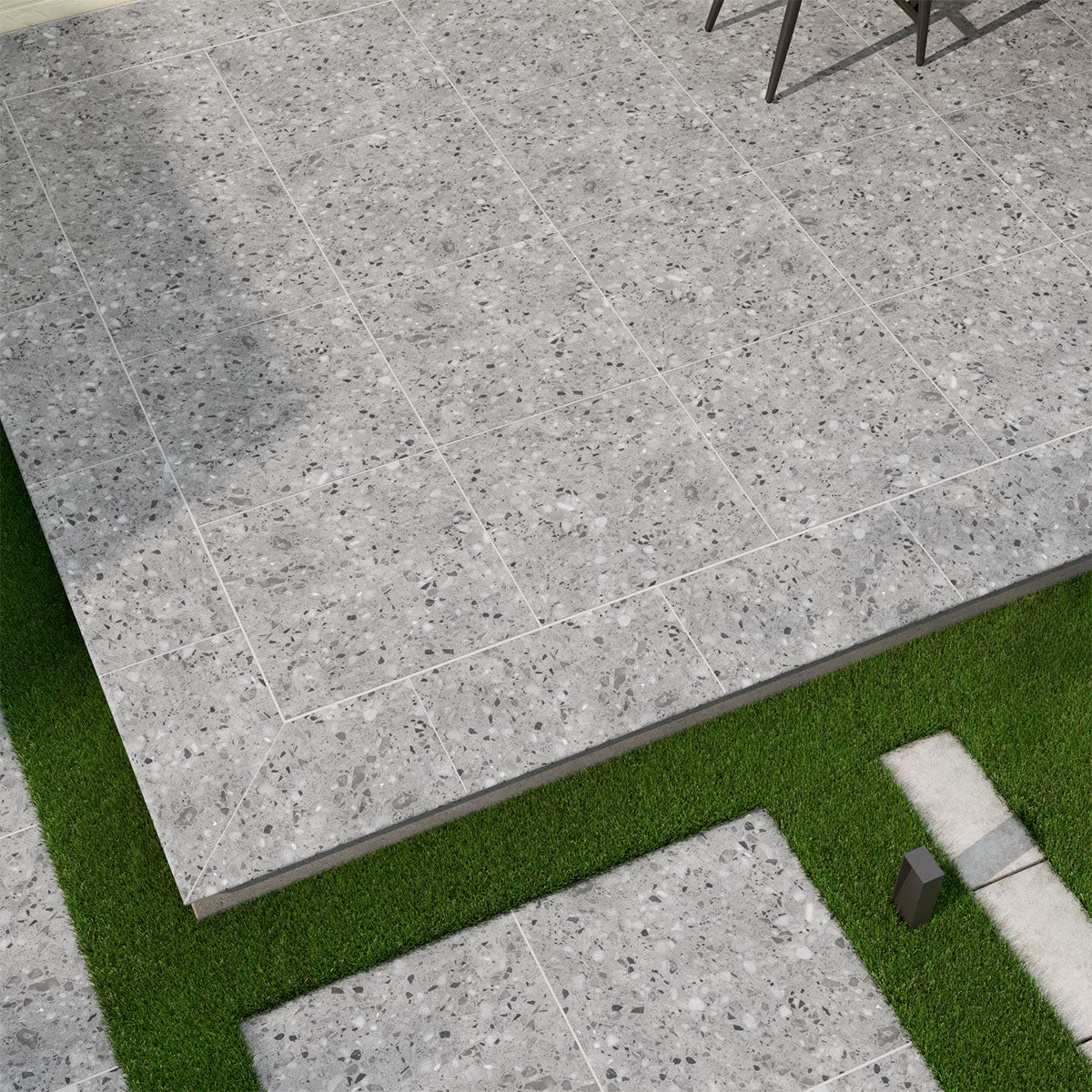 MSI Terrazo Gris 13 x 24 Matte Porcelain pool coping (LCOPNTERGRI1324) – MSI room scene