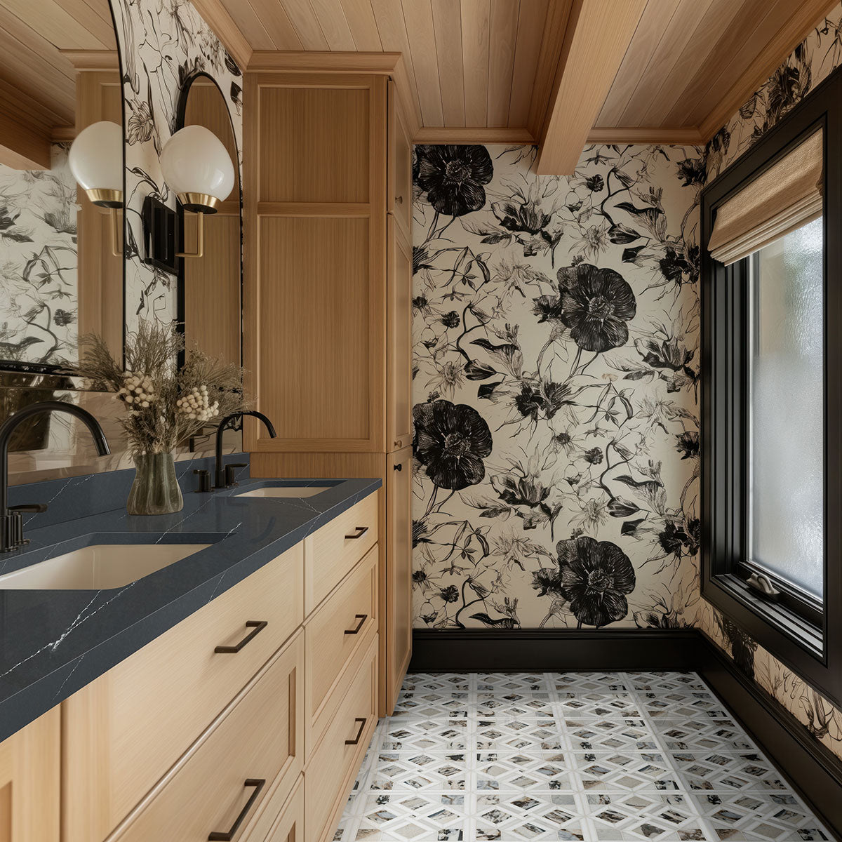 MSI Tessere Pattern Polished Marble mosaic (SMOT-TESSER-POL8MM) – MSI room scene
