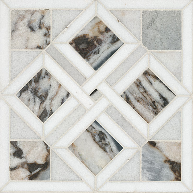 MSI Tessere Pattern Polished Marble mosaic (SMOT-TESSER-POL8MM) – MSI product image