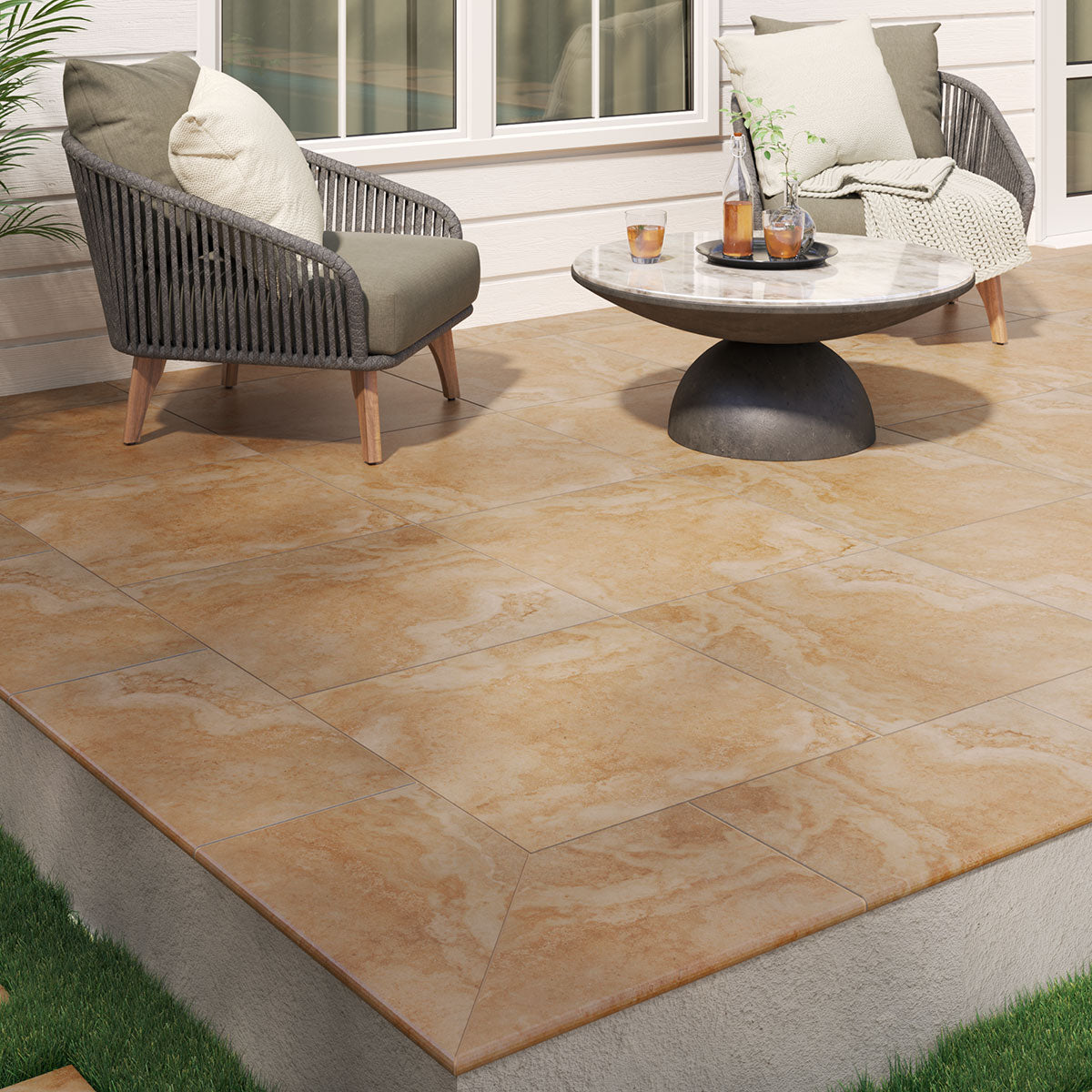 MSI Tierra Beige 13 x 24 Matte Porcelain pool coping (LCOPNTIEBEI1324) – MSI room scene