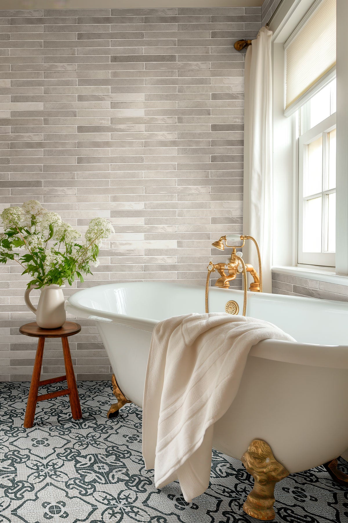 MSI Trastevere 8 x 8 Matte Porcelain tile (NWGTRA8X8) – MSI room scene (bathroom)