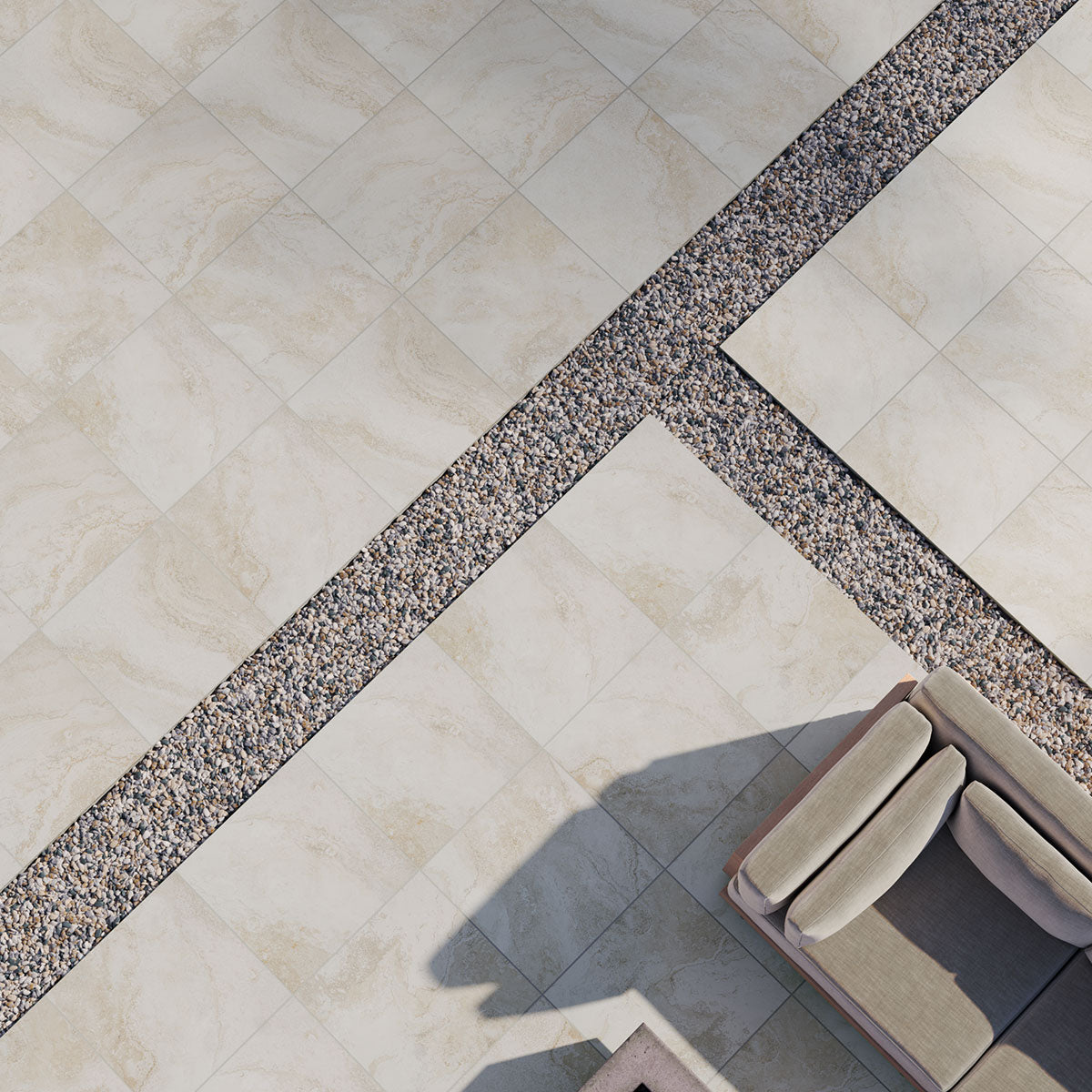MSI Living Style Travertino 18 x 36 Matte Porcelain tile (NLIVSTYTRA1836) – MSI room scene