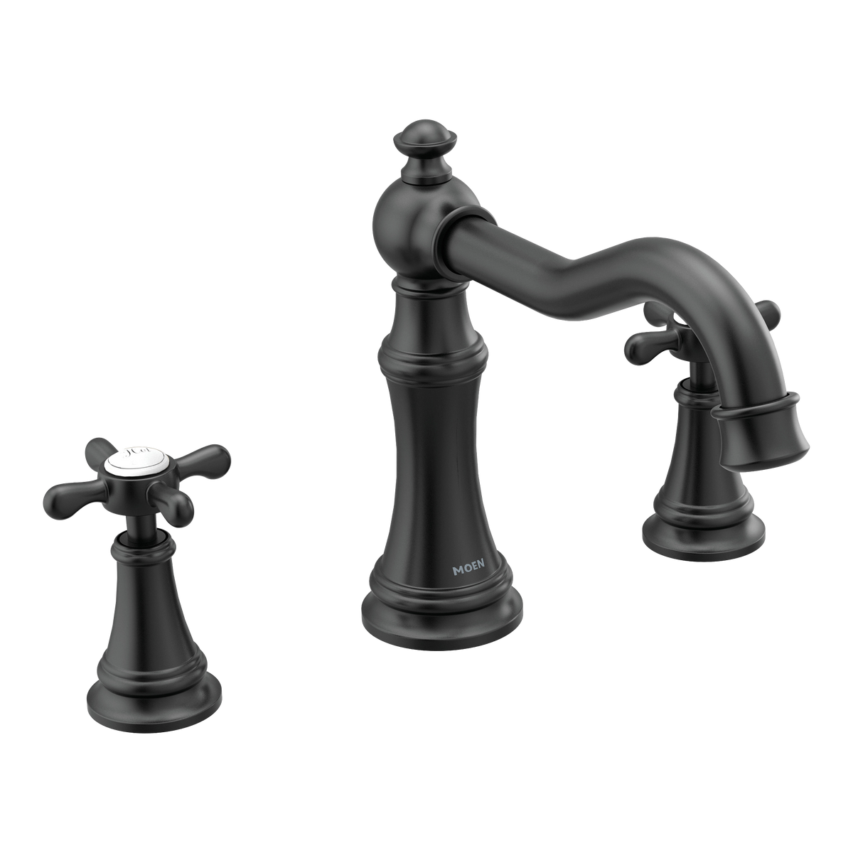 Moen Weymouth Two-Handle High-Arc Roman Tub Faucet TS22101 in Matte Black (TS22101BL)