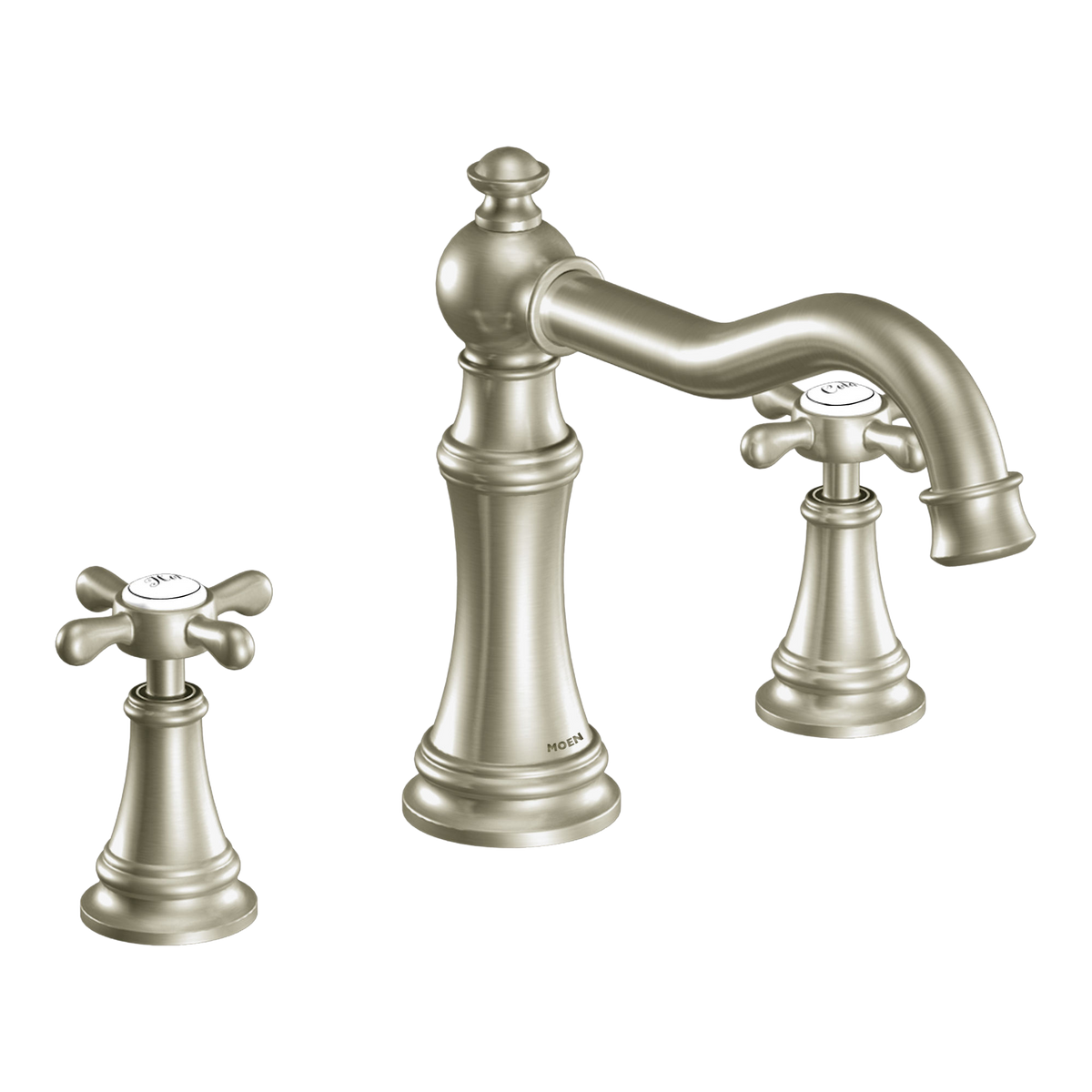 Moen Weymouth Two-Handle High-Arc Roman Tub Faucet TS22101 in Brushed Nickel (TS22101BN)