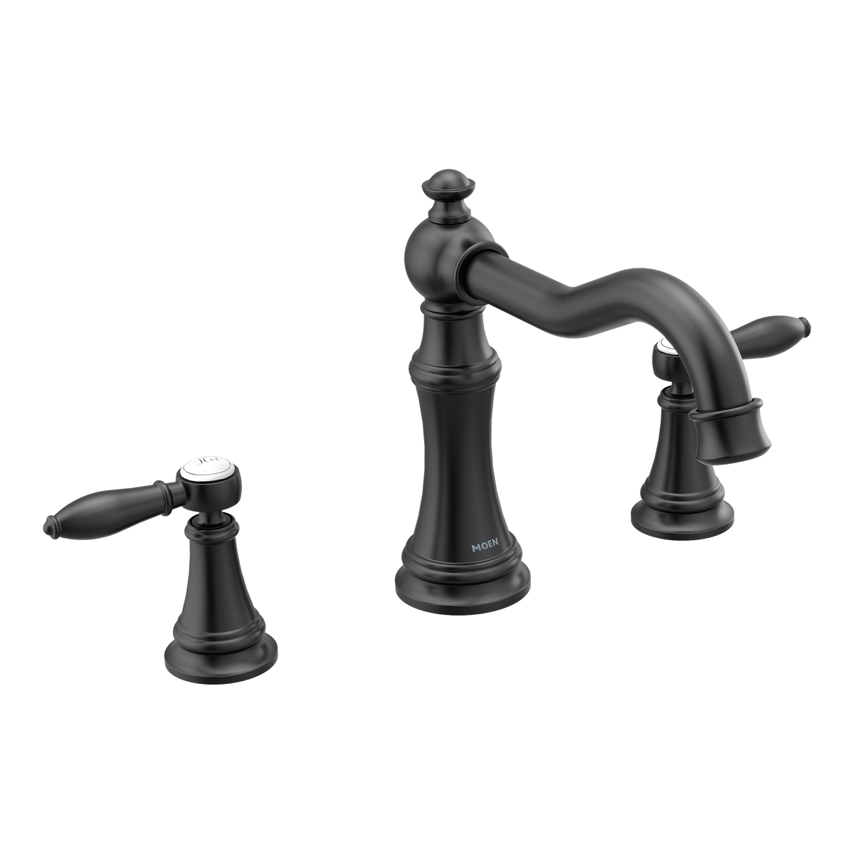 Moen Weymouth Two-Handle High-Arc Roman Tub Faucet TS22103 in Matte Black (TS22103BL)