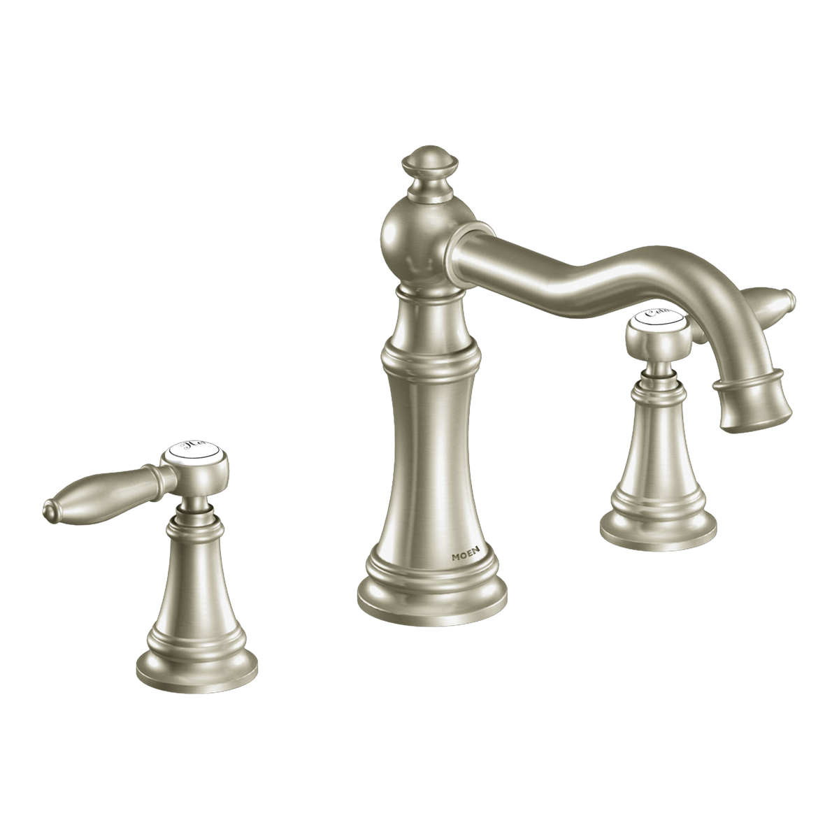 Moen Weymouth Two-Handle High-Arc Roman Tub Faucet TS22103 in Brushed Nickel (TS22103BN)