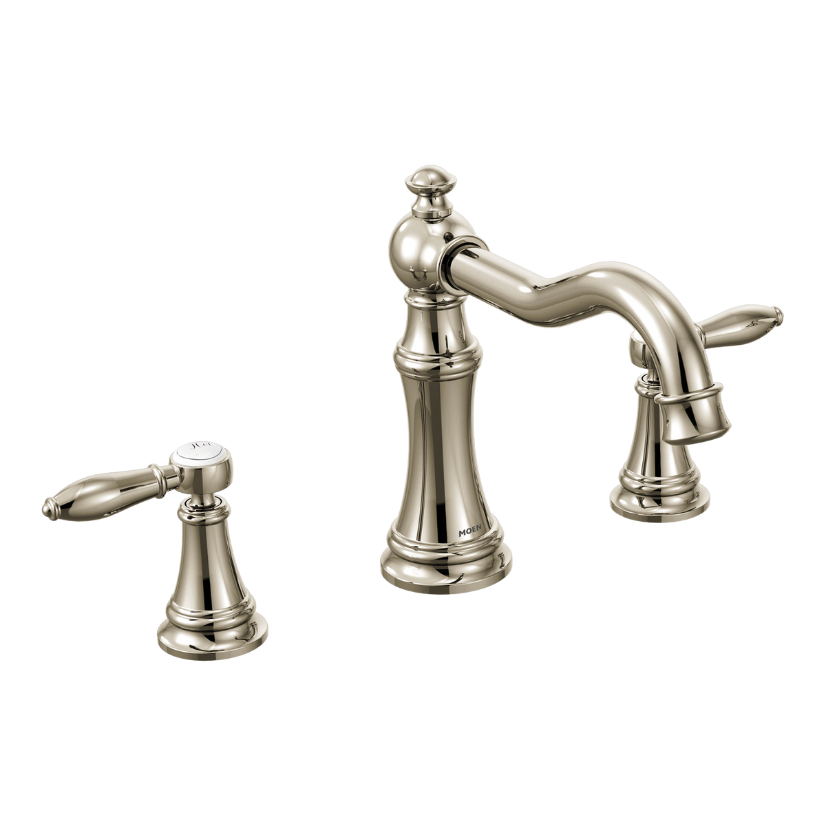 Moen Weymouth Two-Handle High-Arc Roman Tub Faucet TS22103 in Polished Nickel (TS22103NL)