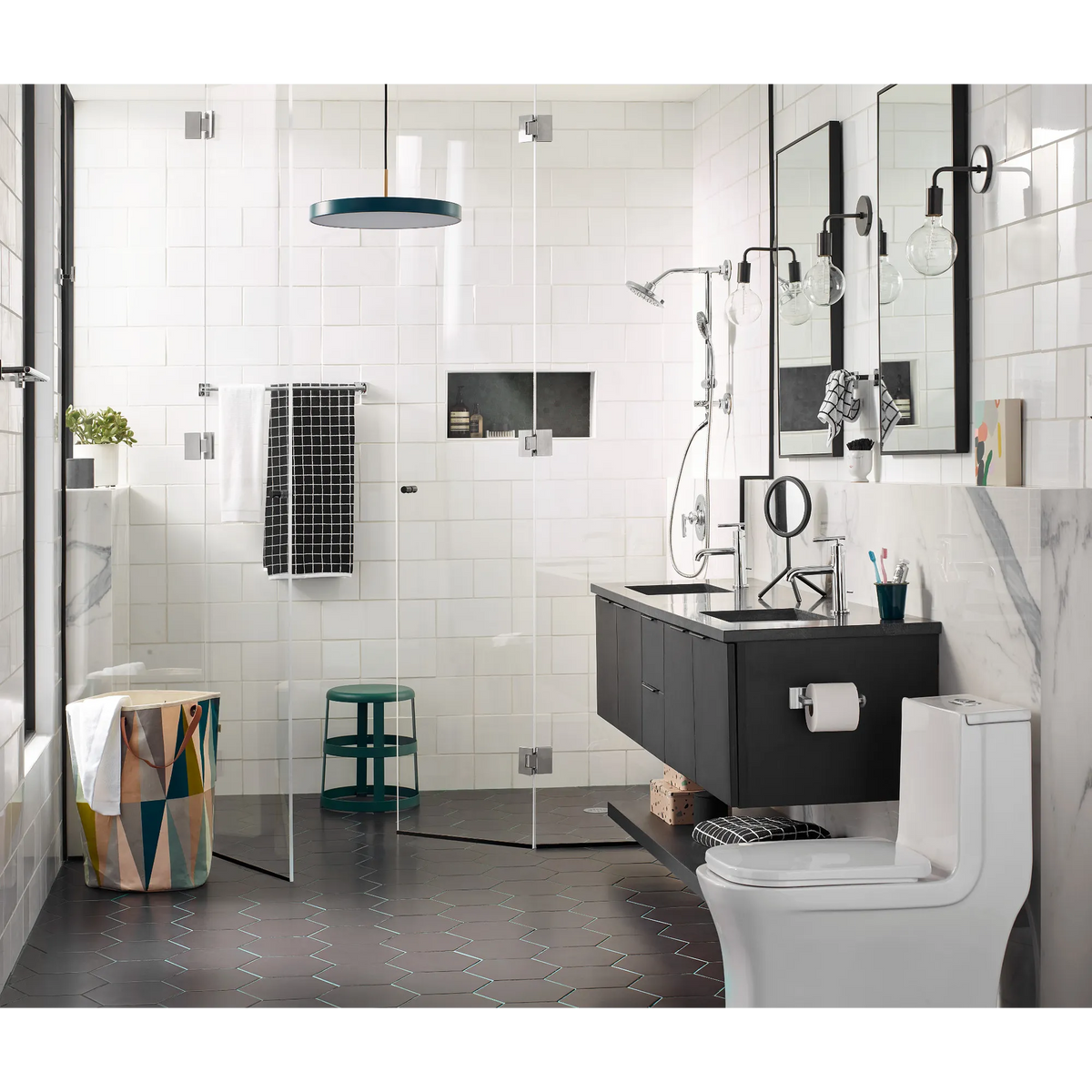 Moen Triva 24" Double Towel Bar BP1822 in Matte Black (BP1822BL) - view 2