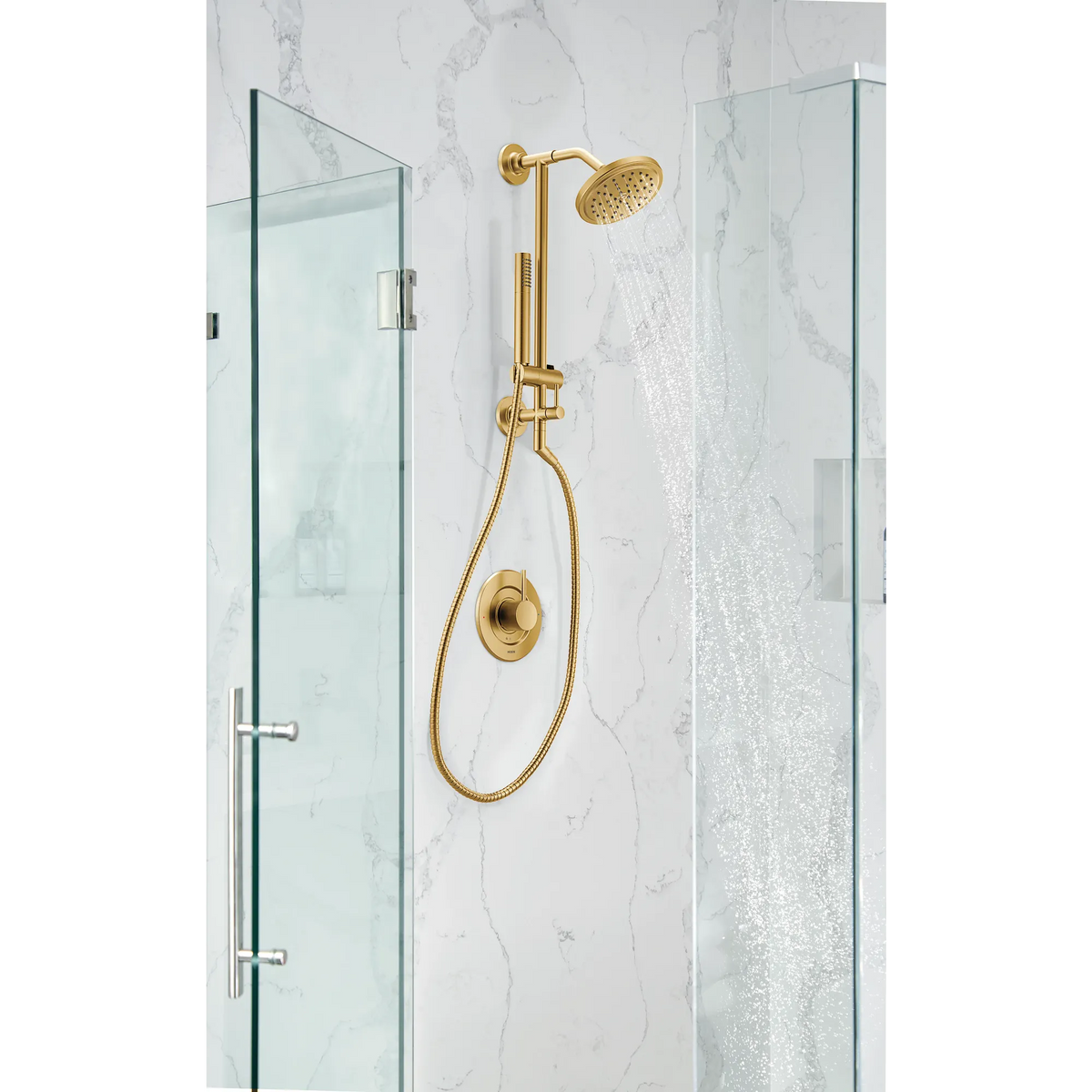 Moen One-Function 6 3/4" Diameter Spray Head Rainshower S176 in Brushed Gold (S176BG) - view 3