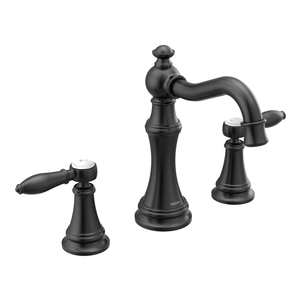 Moen Weymouth Two-Handle High-Arc Bathroom Faucet TS42108 in Matte Black (TS42108BL)