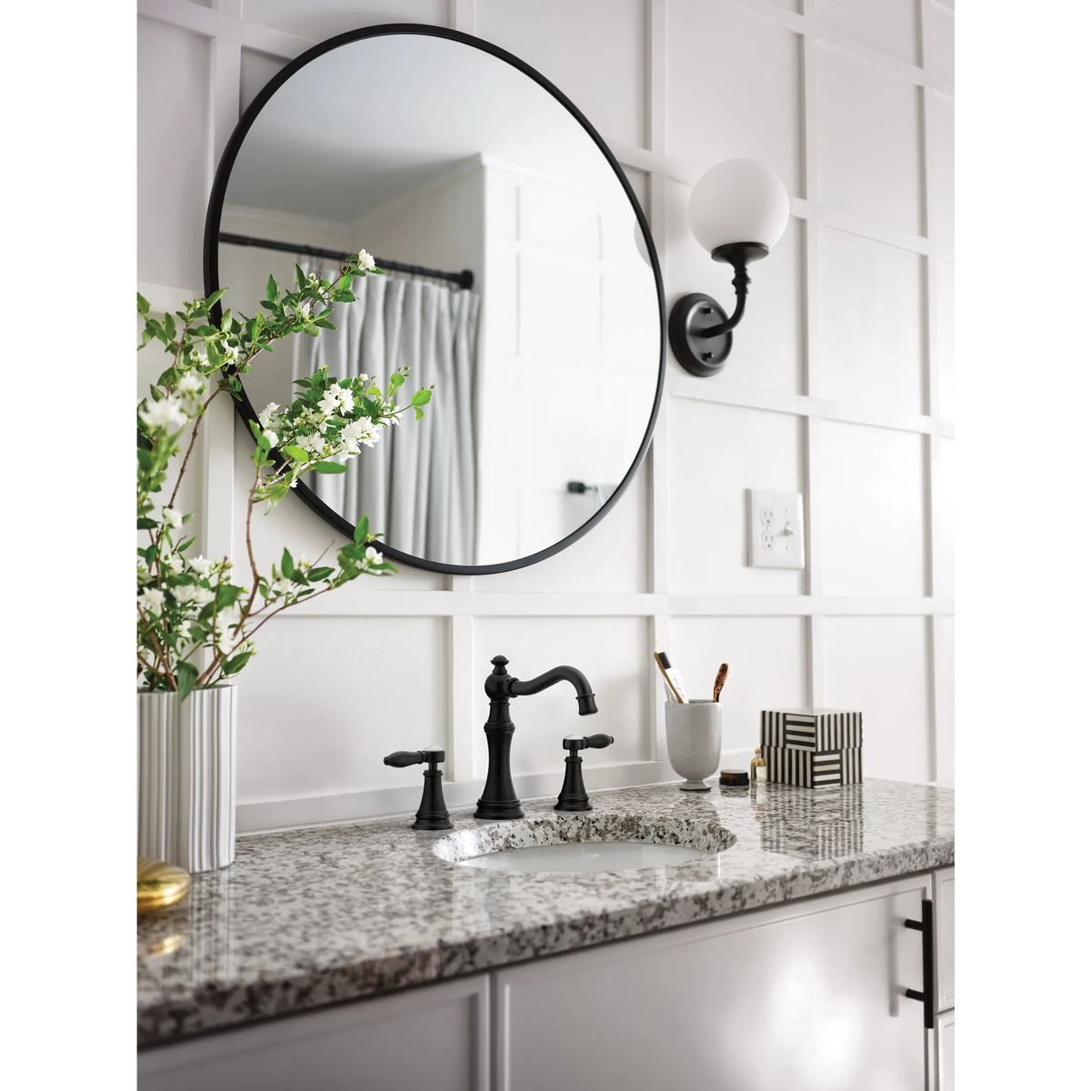 Moen Weymouth Two-Handle High-Arc Bathroom Faucet TS42108 in Matte Black (TS42108BL) - view 2
