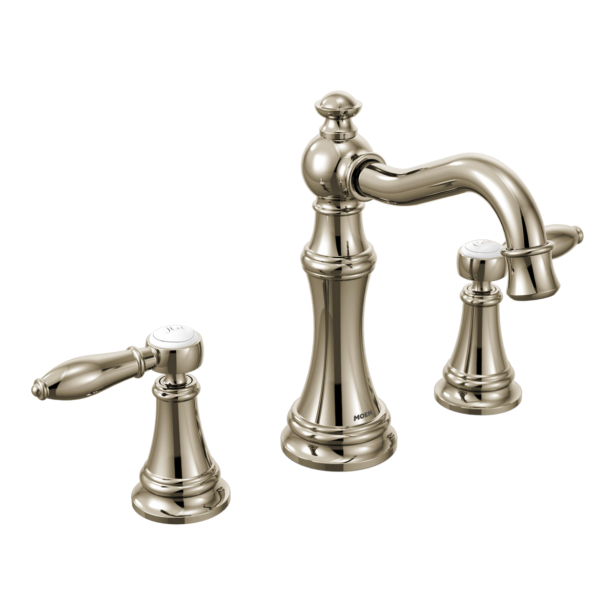 Moen Weymouth Two-Handle High-Arc Bathroom Faucet TS42108 in Polished Nickel (TS42108NL)