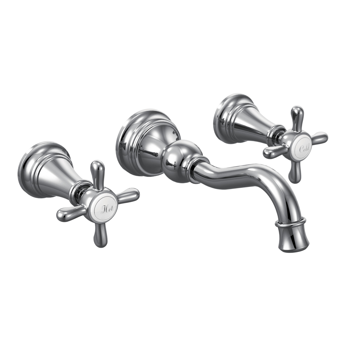 Moen Weymouth Two-Handle High-Arc Wall Mount Bathroom Faucet TS42112 in Chrome (TS42112)