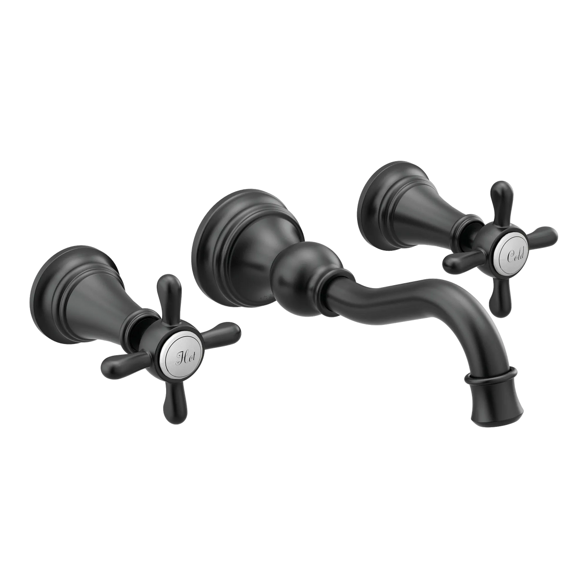 Moen Weymouth Two-Handle High-Arc Wall Mount Bathroom Faucet TS42112 in Matte Black (TS42112BL) - view 2