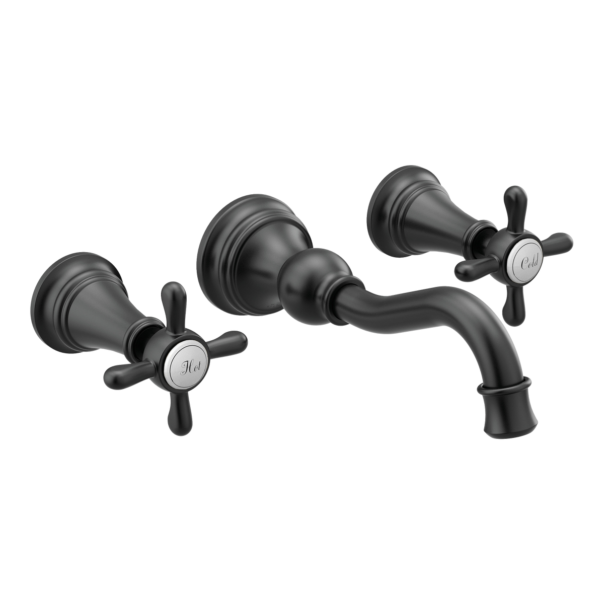 Moen Weymouth Two-Handle High-Arc Wall Mount Bathroom Faucet TS42112 in Matte Black (TS42112BL)