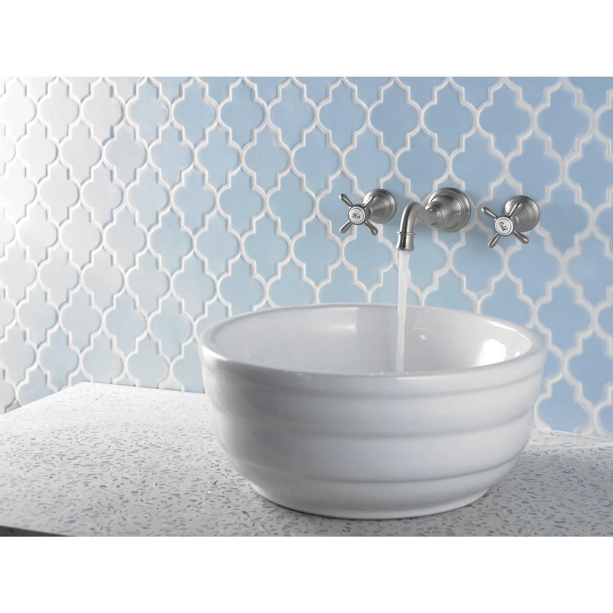Moen Weymouth Two-Handle High-Arc Wall Mount Bathroom Faucet TS42112 in Brushed Nickel (TS42112BN) - view 2