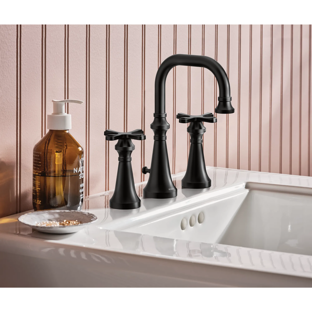 Moen Colinet Two-Handle High-Arc Bathroom Faucet TS44103 in Matte Black (TS44103BL) - view 3