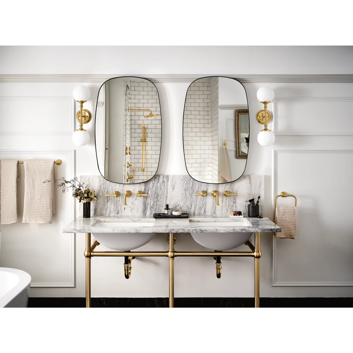 Moen Colinet Two-Handle Wall Mount Bathroom Faucet TS44104 in Brushed Gold (TS44104BG) - view 2