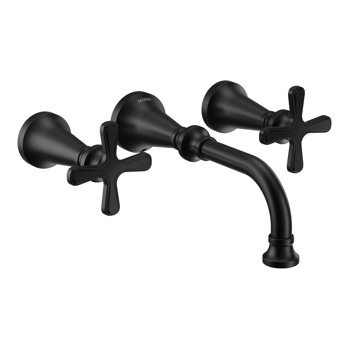 Moen Colinet Two-Handle Wall Mount Bathroom Faucet TS44105 in Matte Black (TS44105BL)