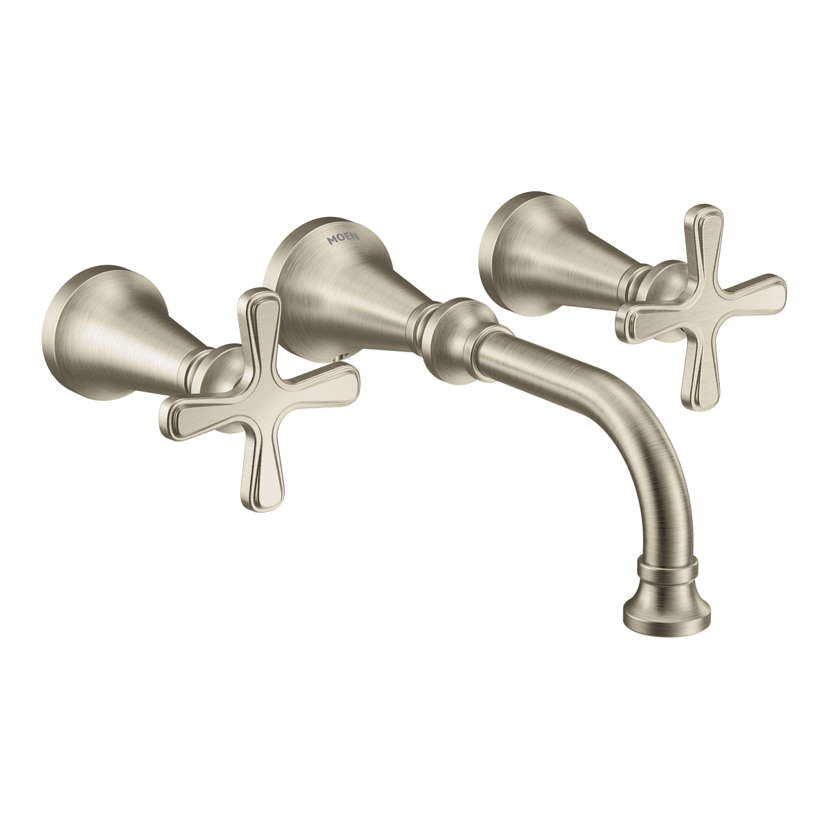Moen Colinet Two-Handle Wall Mount Bathroom Faucet TS44105 in Brushed Nickel (TS44105BN)