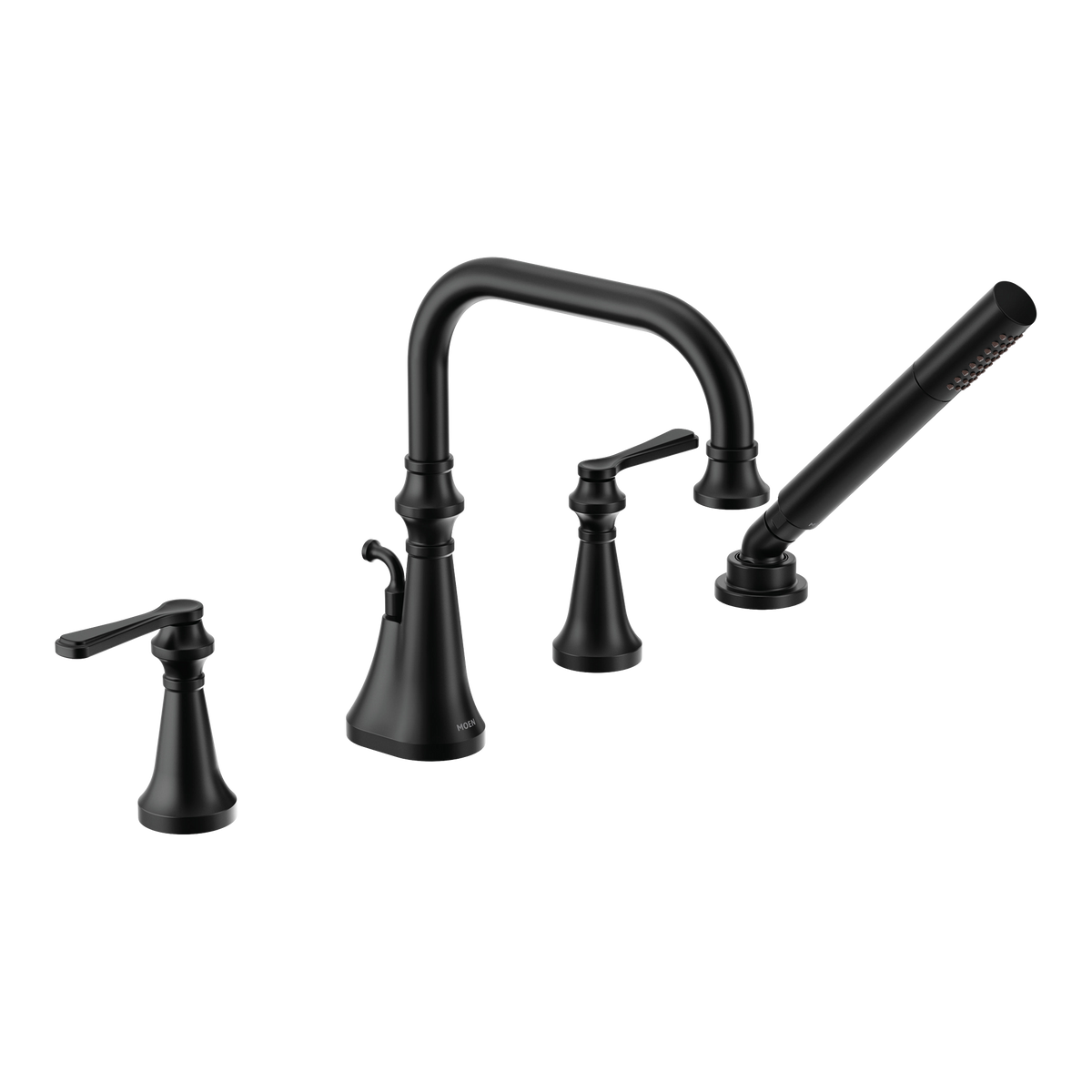 Moen Colinet Two-Handle High-Arc Roman Tub Faucet TS44504 in Matte Black (TS44504BL)