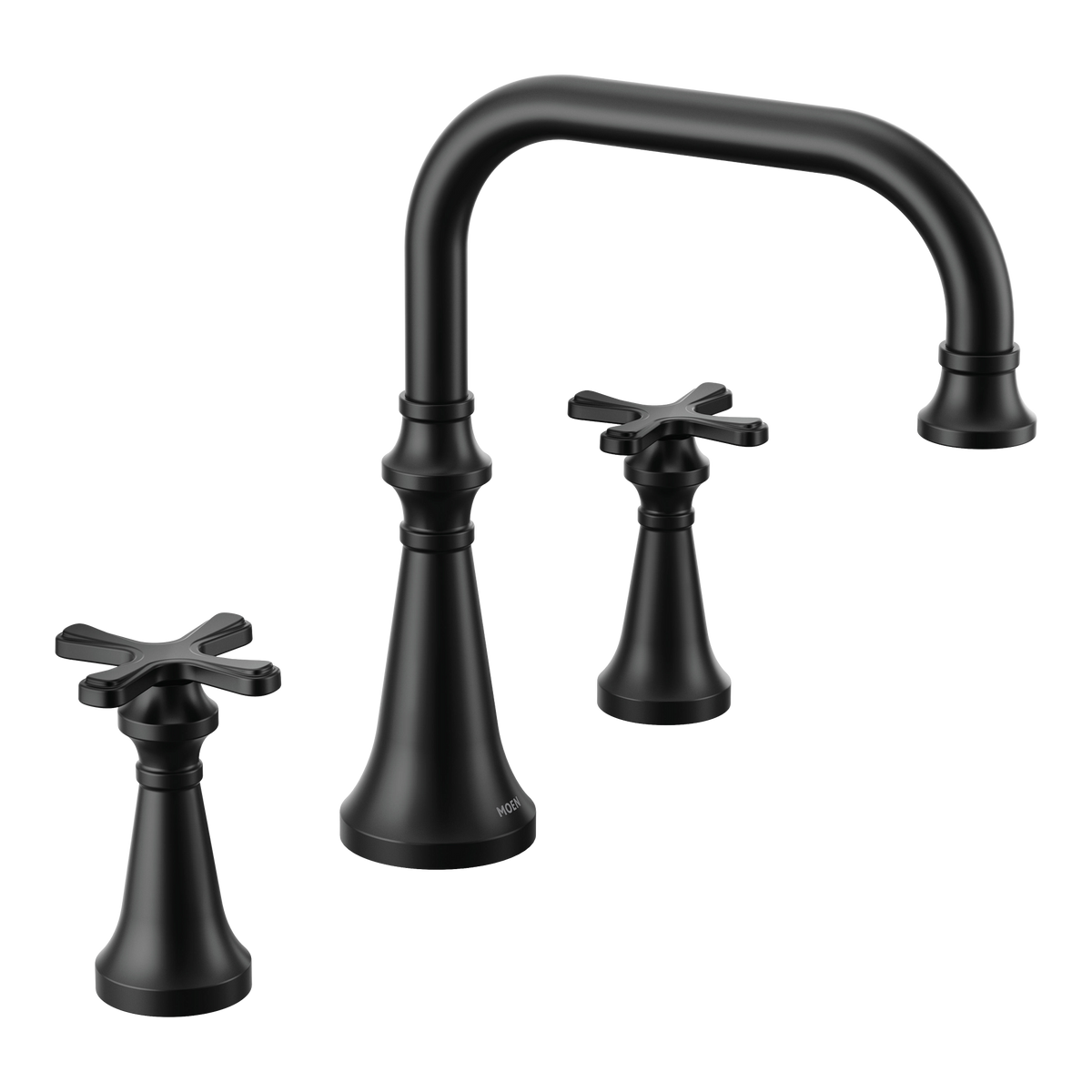 Moen Colinet Two-Handle High-Arc Roman Tub Faucet TS44505 in Matte Black (TS44505BL)