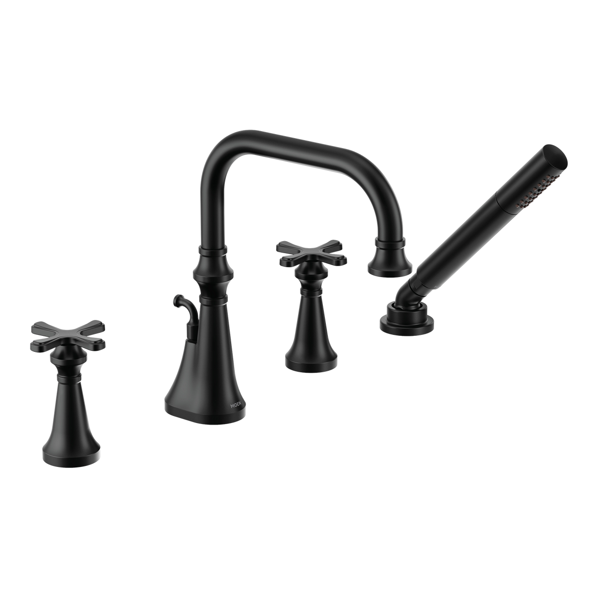 Moen Colinet Two-Handle High-Arc Roman Tub Faucet TS44506 in Matte Black (TS44506BL)