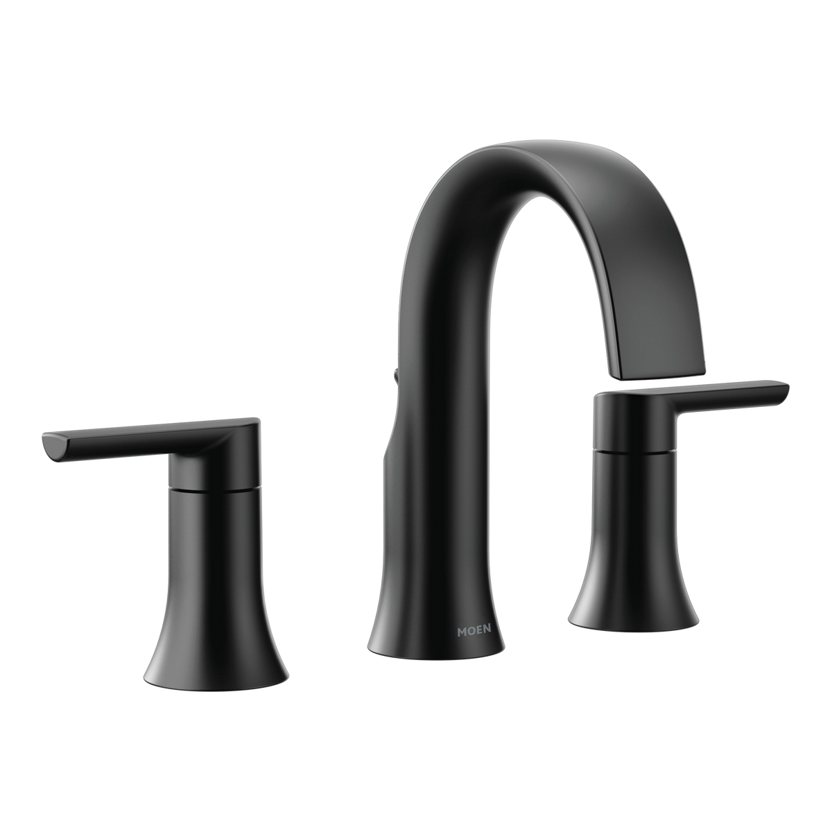 Moen Doux Two-Handle High-Arc Bathroom Faucet TS6925 in Matte Black (TS6925BL)