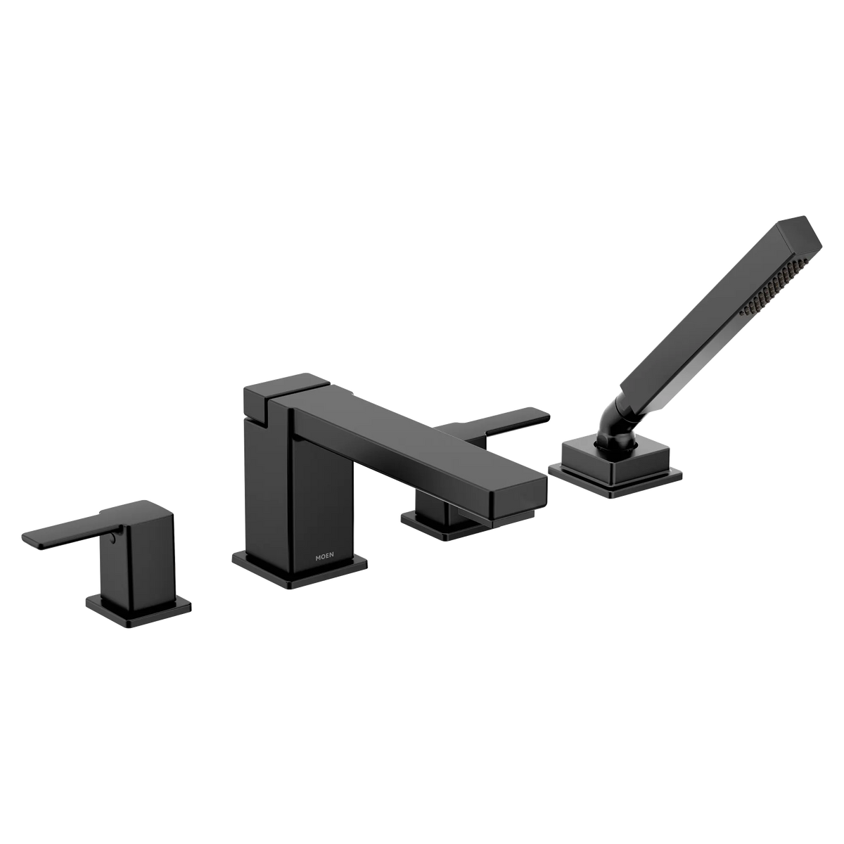 Moen 90 Degree Two-Handle High-Arc Roman Tub Faucet With Hand Shower TS914 in Matte Black (TS914BL) - view 2