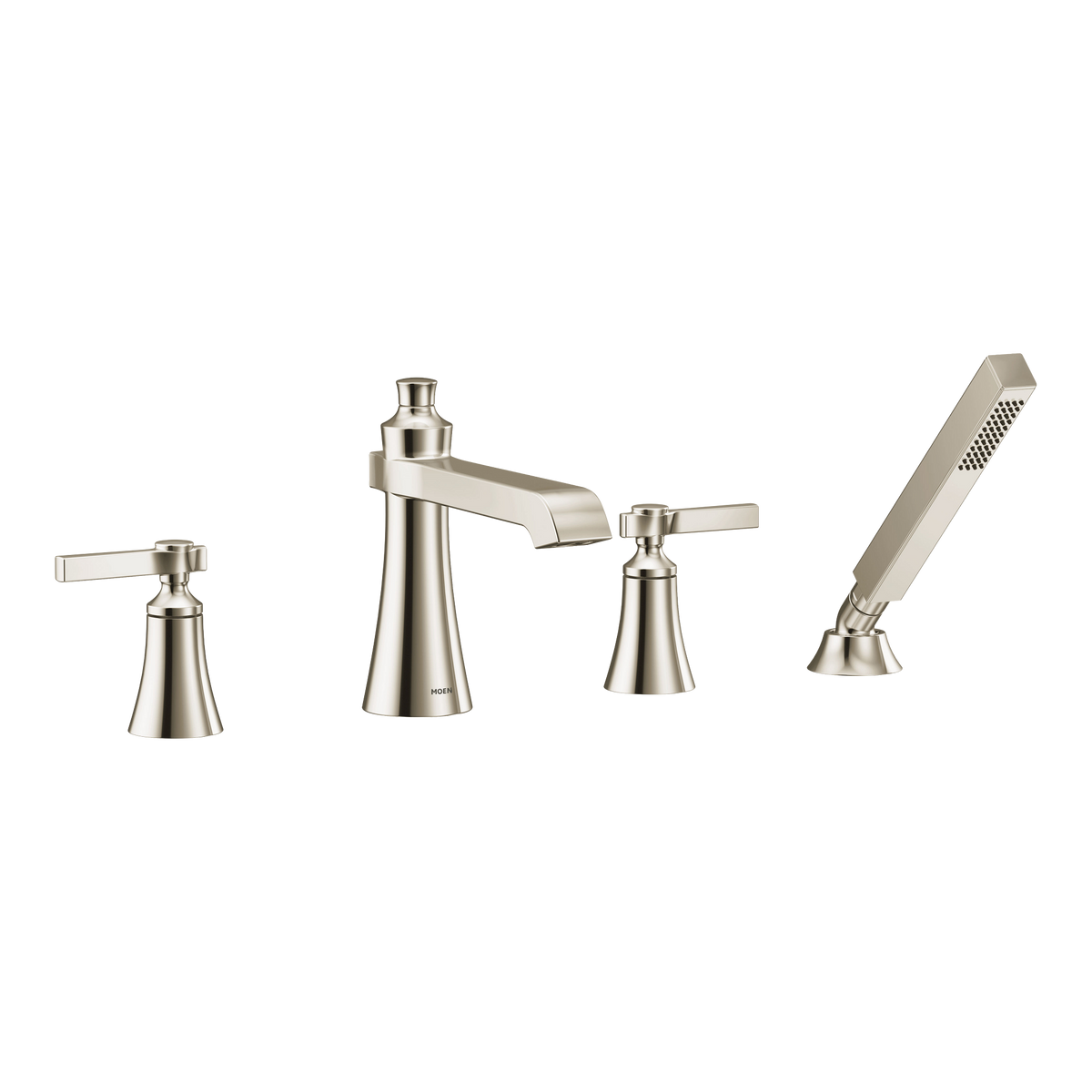 Moen Flara Two-Handle High-Arc Roman Tub Faucet TS928 in Polished Nickel (TS928NL)