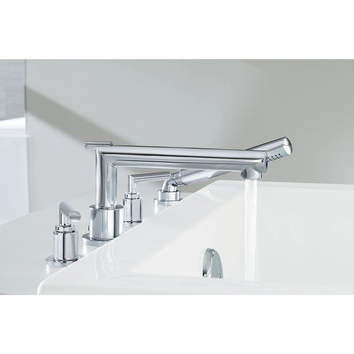 Moen Arris Two-Handle Diverter Roman Tub Faucet With Hand Shower TS93004 in Chrome (TS93004) - view 3