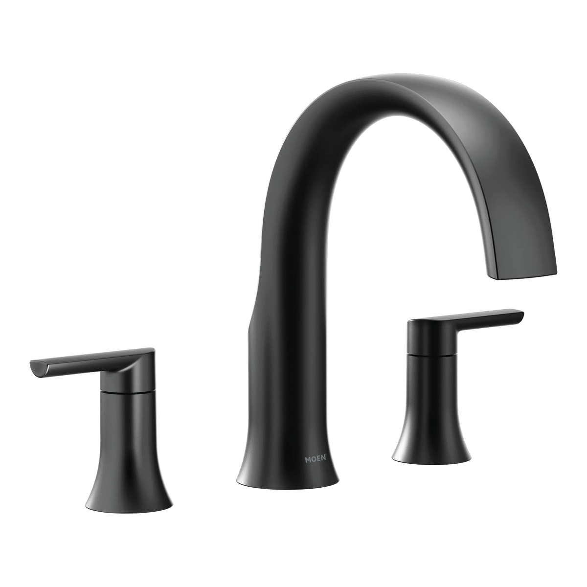 Moen Doux Two-Handle Non-Diverter Roman Tub Faucet TS983 in Matte Black (TS983BL) - view 2