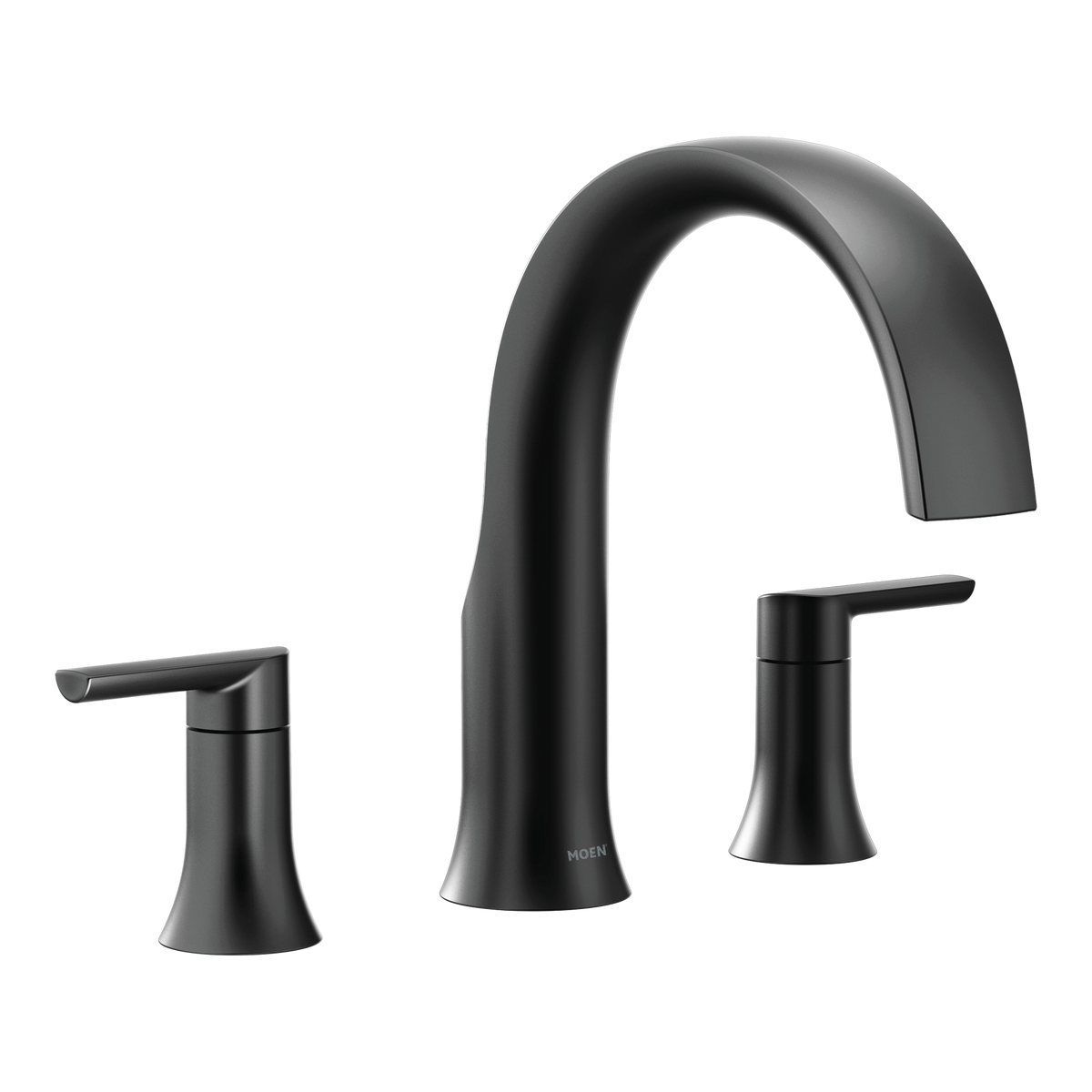 Moen Doux Two-Handle Non-Diverter Roman Tub Faucet TS983 in Matte Black (TS983BL)