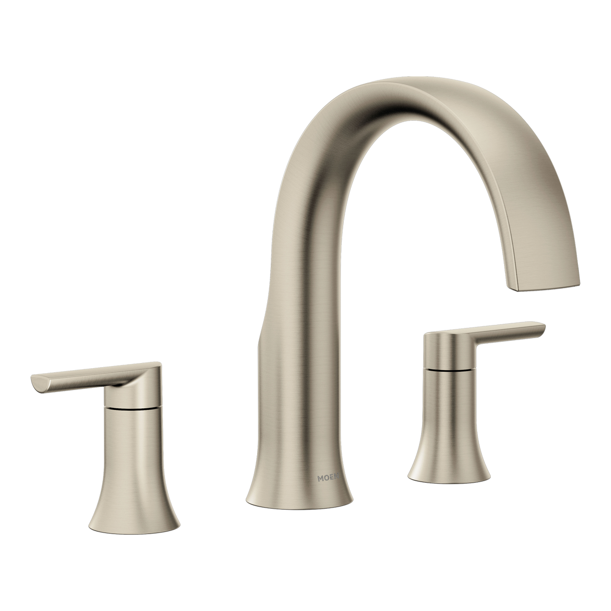 Moen Doux Two-Handle Non-Diverter Roman Tub Faucet TS983 in Brushed Nickel (TS983BN)