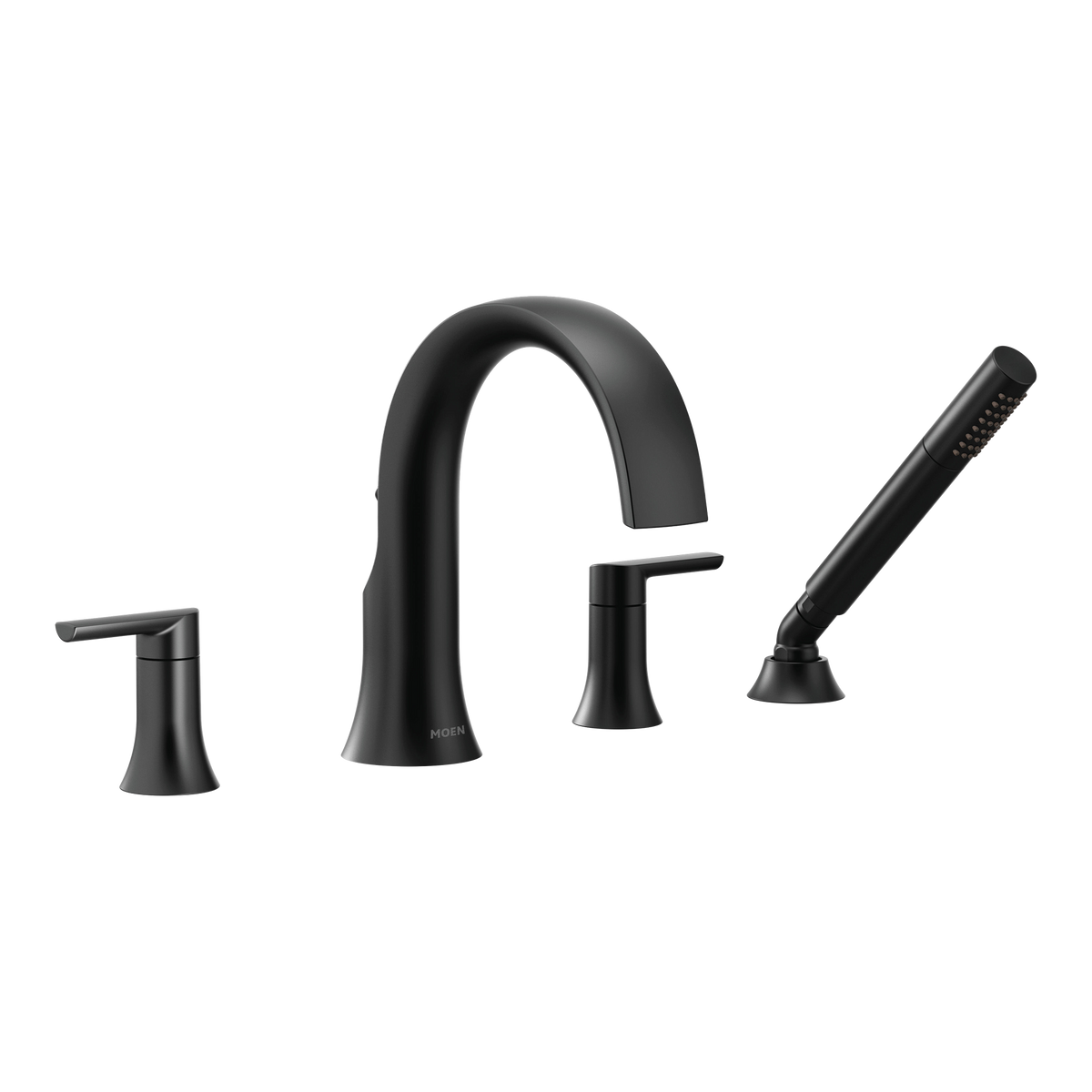 Moen Doux Two-Handle Non-Diverter Roman Tub Faucet TS984 in Matte Black (TS984BL)