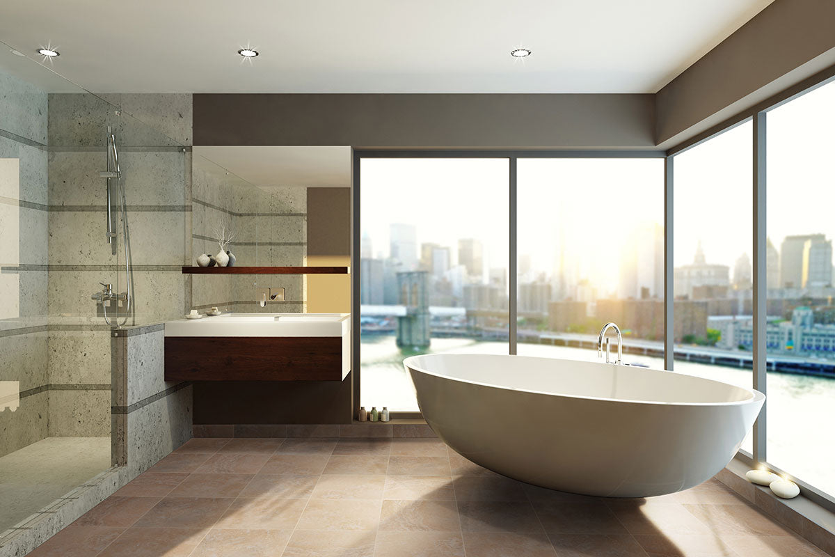 MSI Tuscany Beige 12 x 12 Honed Travertine tile (TTBEIG1212HF) – MSI room scene