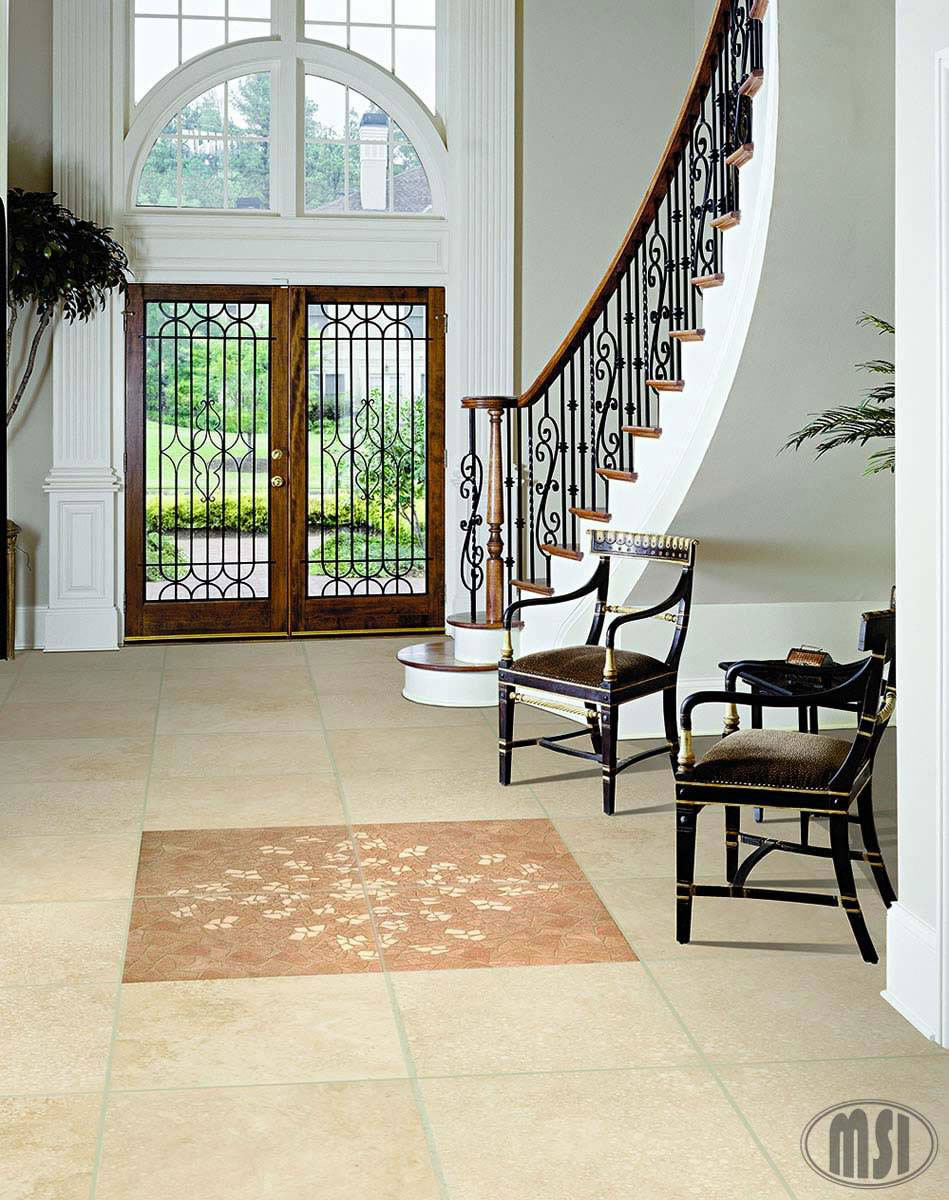 MSI Tuscany Ivory 12 x 12 Honed Travertine tile (TTIVORY1212HF) – MSI room scene